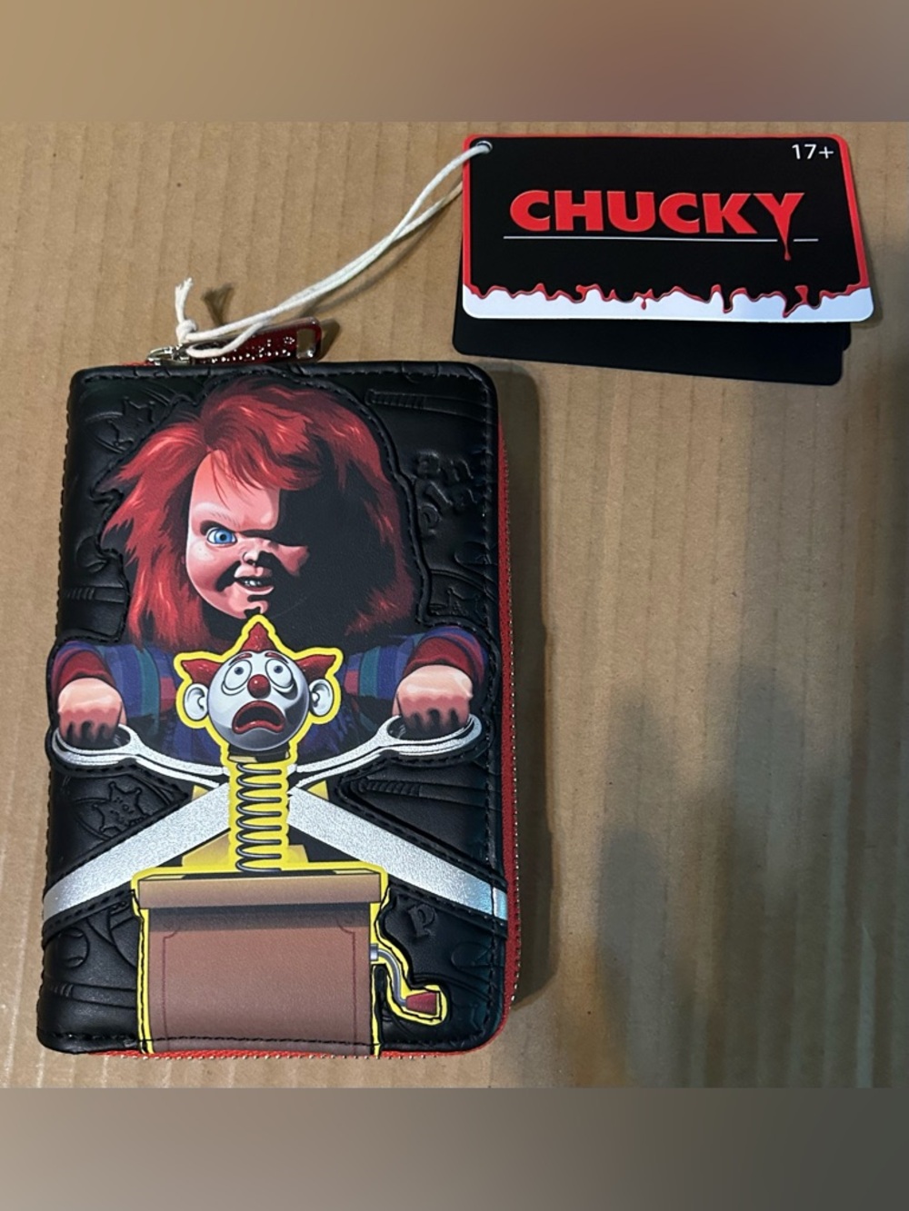 Loungefly Hard Tag NWT Chucky Zip Wallet - Black, Red, Yellow - Picture 2 of 5